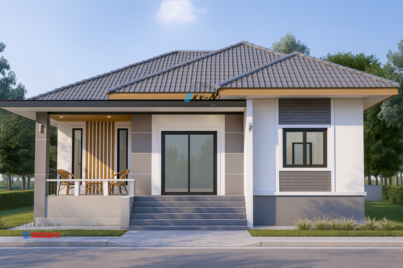 You are currently viewing S-6014 แบบบ้านชั้นเดียวในสไตล์ โมเดิร์นร่วมสมัย พื้นที่ใช้สอย 105 ตรารางเมตร 3 ห้องนอน 2ห้องน้ำ 