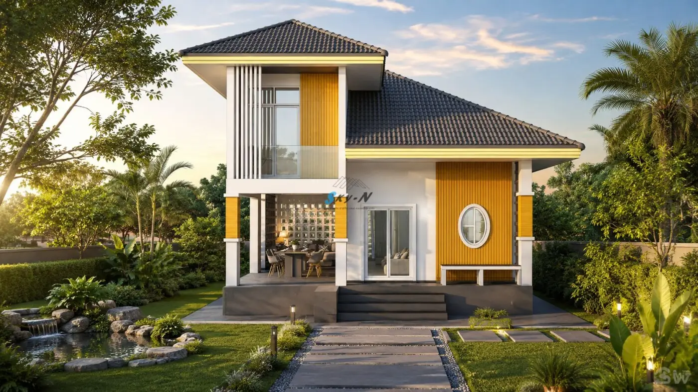 You are currently viewing แบบบ้าน2ชั้นสไตล์ Contemporary รหัส S-6047