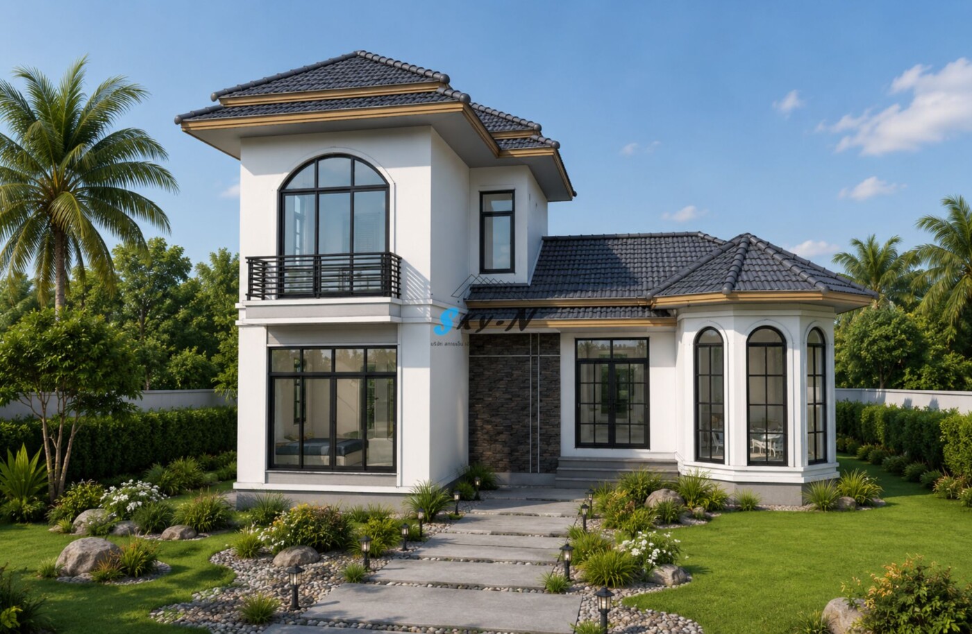 Read more about the article แบบบ้านชั้นครึ่ง สไตล์ Modern Tropical S- 5198