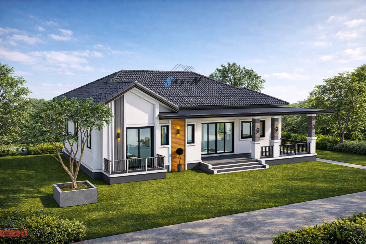 Read more about the article แบบบ้านชั้นเดียวฟังก์ชันใหญ่ 5 ห้องนอน  S-8143 / 110 ตร.ม.